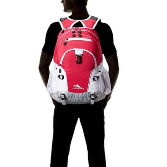 NWT High Sierra Backpack Waterproof Diaper Bag Hike Laptop Pink White Gray Baby - Picture 2 of 12